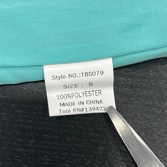 Tobi Robbin Egg Blue Wrap Effect Mini Dress - S - Picture 11 of 11